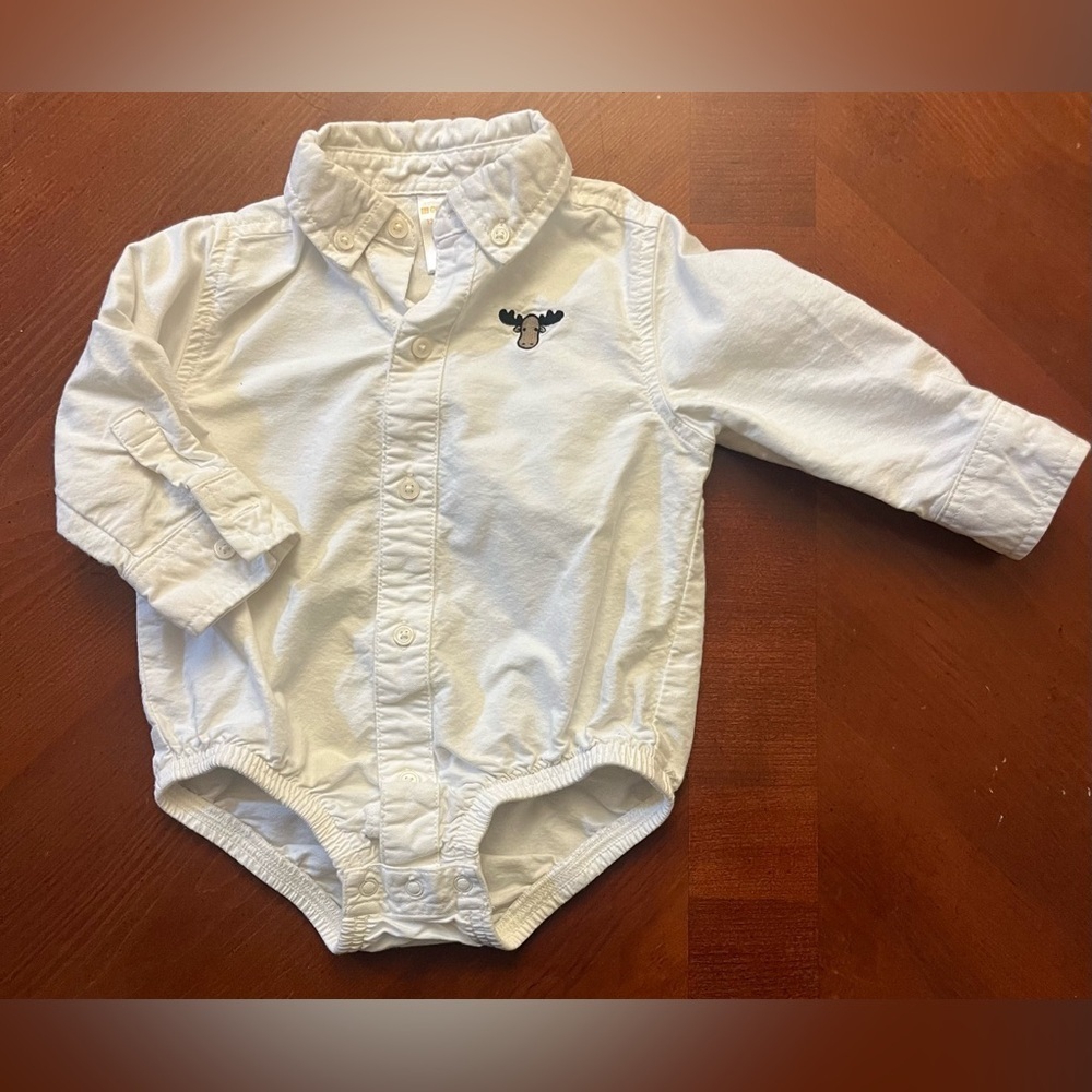 3/$20 Gymboree boys crisp white cotton dress shirt size 12-18 Months NWOT